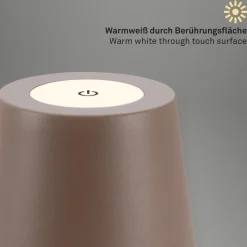 LED-bordlampe 7508012, brun, 2.700 K IP44 touchdæmper