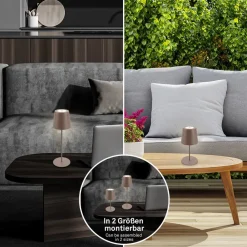 LED-bordlampe 7508012, brun, 2.700 K IP44 touchdæmper