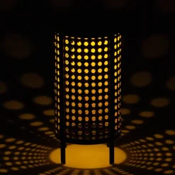 LED-bordlampe 48929, højde 26 cm, sort/beige