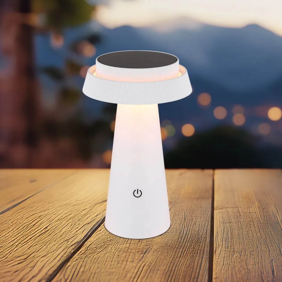 LED-bordlampe 36624, hvid, genopladeligt batteri, CCT, IP54, dæmpbar