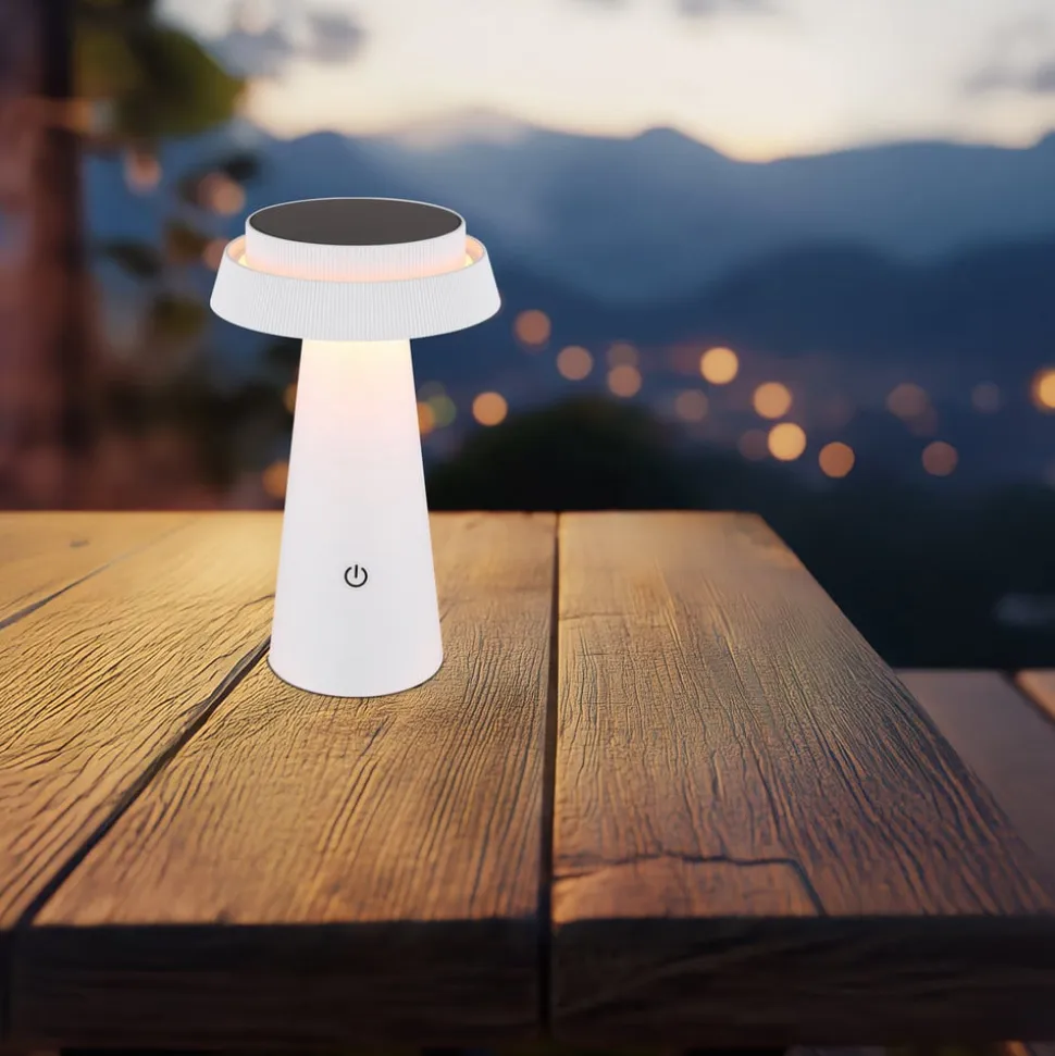 LED-bordlampe 36624, hvid, genopladeligt batteri, CCT, IP54, dæmpbar
