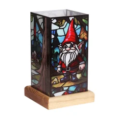 LED-bordlampe Art Light Zwerg, træfod, akryl, farvet