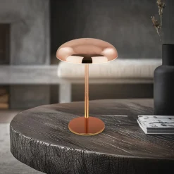 LED-bordlampe Brilo unplugged Caxa, kobberfarvet