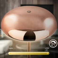 LED-bordlampe Brilo unplugged Caxa, kobberfarvet