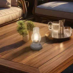 LED-bordlampe Brilo unplugged Kanea, antracit, 18 cm