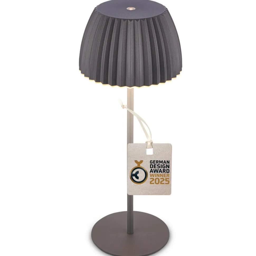 LED-bordlampe Brilo unplugged Riffle, 36 cm, antracit