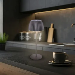 LED-bordlampe Brilo unplugged Riffle, 36 cm, antracit