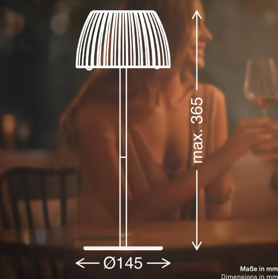 LED-bordlampe Brilo unplugged Riffle, 36 cm, antracit