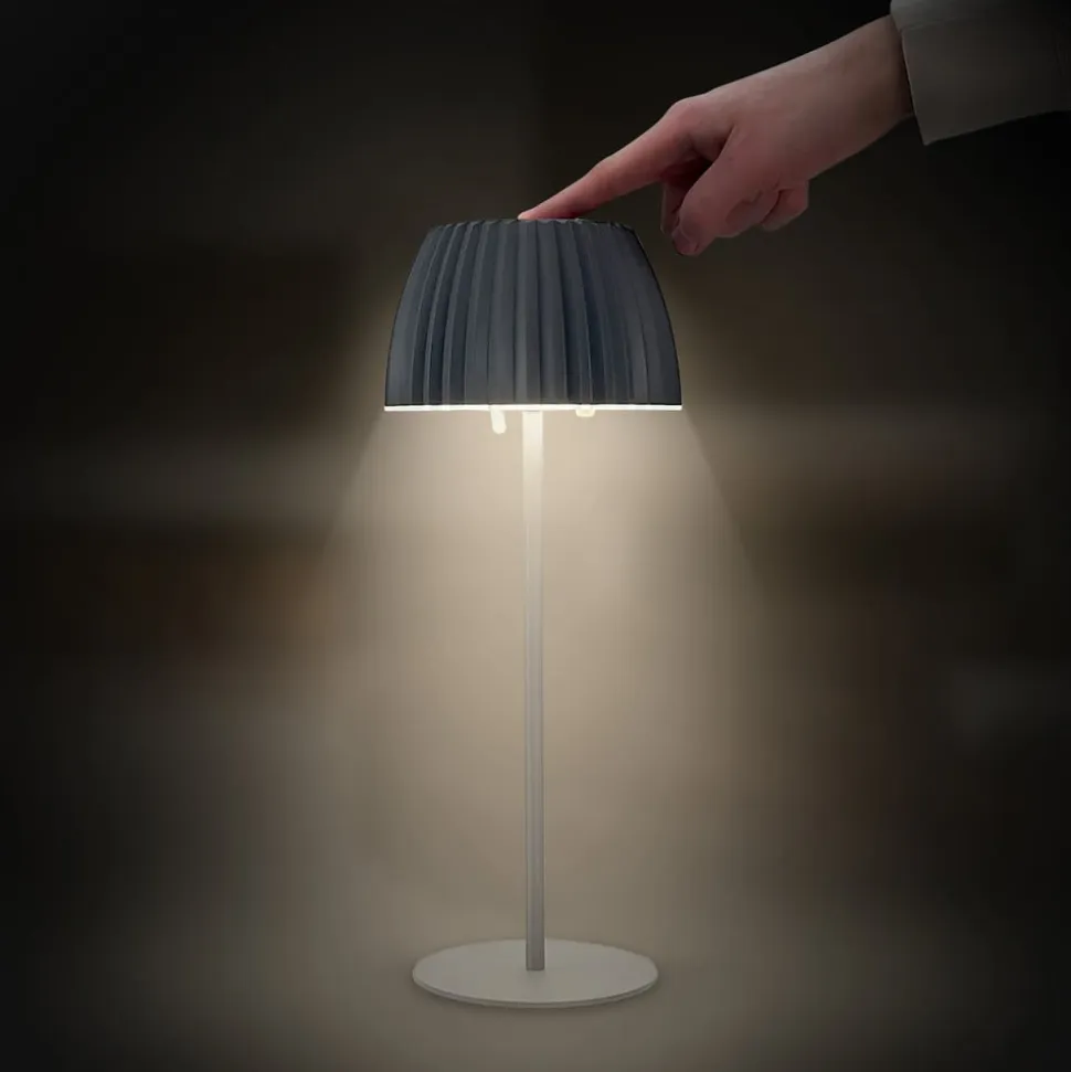 LED-bordlampe Brilo unplugged Riffle, 36 cm, antracit