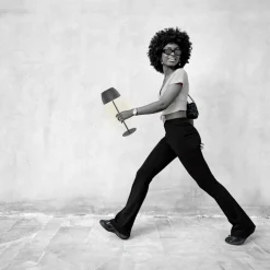 LED-bordlampe Brilo unplugged Riffle, 36 cm, antracit