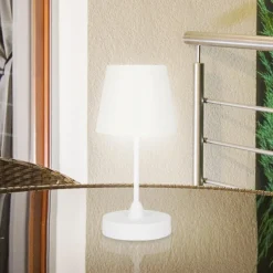 LED-bordlampe Campi, genopladeligt batteri, dæmpbar, hvid