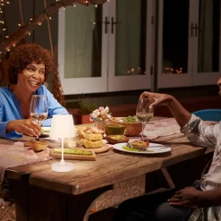 LED-bordlampe Campi, genopladeligt batteri, dæmpbar, hvid