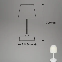 LED-bordlampe Campi, genopladeligt batteri, dæmpbar, hvid