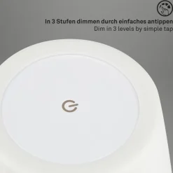 LED-bordlampe Campi, genopladeligt batteri, dæmpbar, hvid