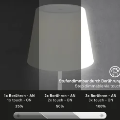 LED-bordlampe Campi, genopladeligt batteri, dæmpbar, hvid