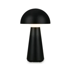 LED-bordlampe Fungo, genopladelig, sort