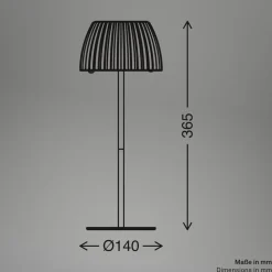 LED-bordlampe Loca, brun, højde 36 cm, metal/plast