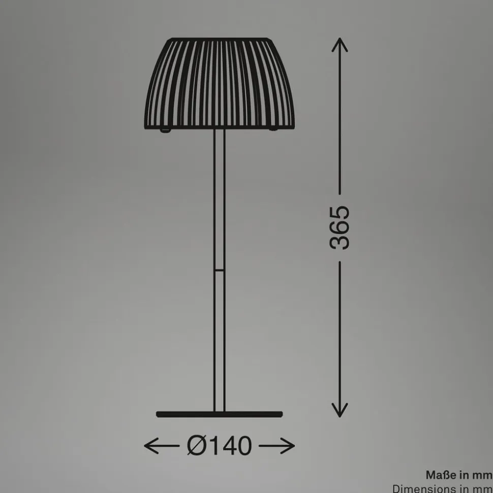 LED-bordlampe Loca, brun, højde 36 cm, metal/plast