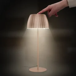 LED-bordlampe Loca, brun, højde 36 cm, metal/plast