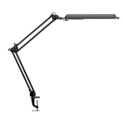 LED-bordlampe MAULatlantic, sort, højde 38 cm, klemmefod