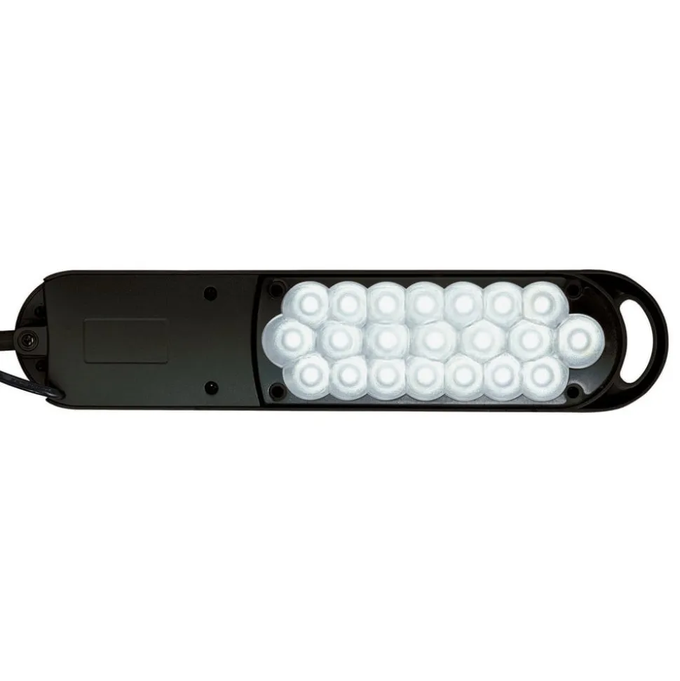 LED-bordlampe MAULatlantic, sort, højde 38 cm, klemmefod