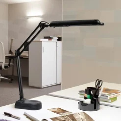 LED-bordlampe MAULatlantic, sort, højde 41 cm, stativ