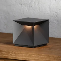 LED-bordlampe med batteri Nutalis, grafitgrå, IP54, dæmpbar