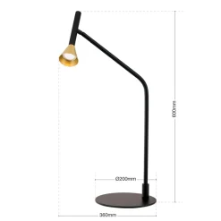 LED-bordlampe Odeon, sort, drejelig