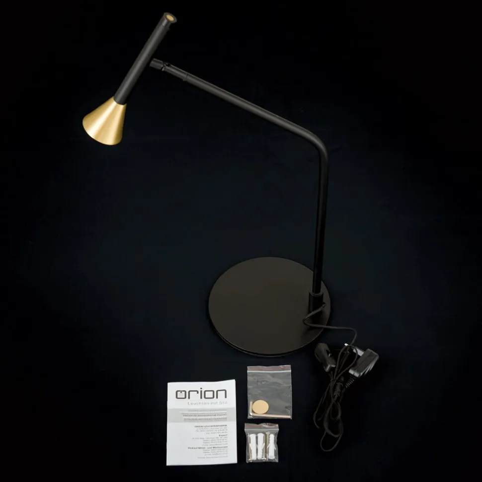 LED-bordlampe Odeon, sort, drejelig