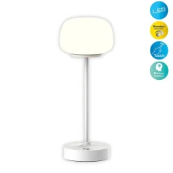 LED-bordlampe Pina hvid Højde 27,8 cm Metal/glas Touch