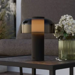 LED-bordlampe Ponente, Ø 16 cm, sort, CCT, dæmpbar