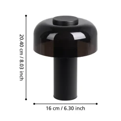 LED-bordlampe Ponente, Ø 16 cm, sort, CCT, dæmpbar