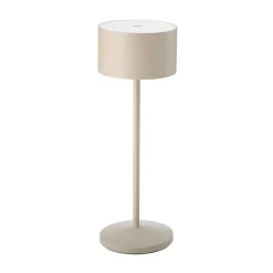 LED-bordlampe Veluna, beige, højde 25 cm, IP44, dæmpbar CCT
