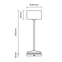 LED-bordlampe Veluna, beige, højde 25 cm, IP44, dæmpbar CCT