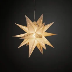 LED-dekolampe papirstjerne, 3D, hvid, dæmpbar