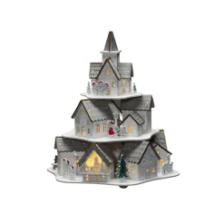 LED-dekolampe træsilhuet huse, hvid