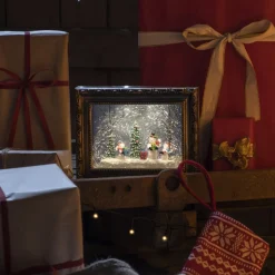 LED-dekorationslampe billedramme med snemænd