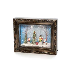 LED-dekorationslampe billedramme med snemænd