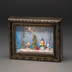 LED-dekorationslampe billedramme med snemænd