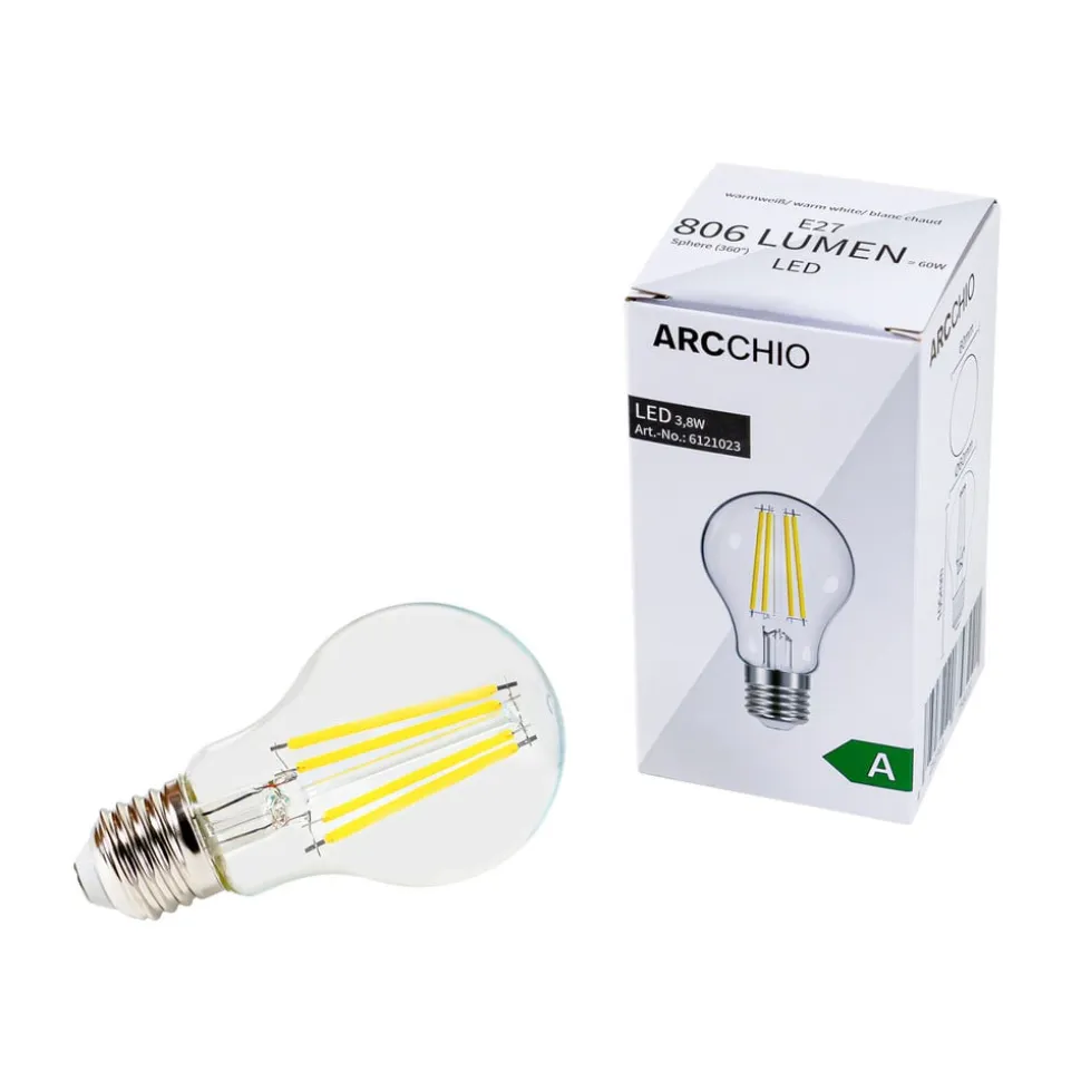 LED-filamentpære E27 3,8 W 830 806 lumen 10 stk