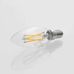 LED-filamentpære E14 4 W 827 kerte, dæmpes, 2 stk