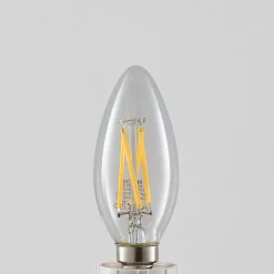 LED-filamentpære E14 4 W 827 kerte, dæmpes, 2 stk