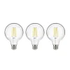 LED-filamentpære, E27, G95, 3,8W, 3000K, 806lm, 3 enheder