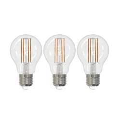 LED-filamentpære E27 6W klar 2.700K dæmpbar sæt med 3 stk