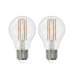 LED-filamentpære E27 8W klar 2.700K dæmpbar sæt med 2 stk