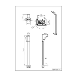 LED-gadelampe Beja, antracit, aluminium, højde 100 cm