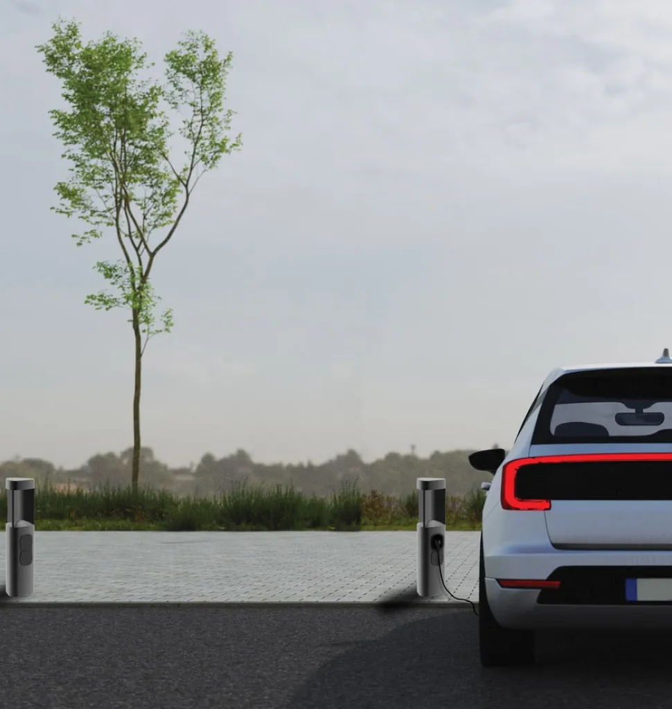 LED-gadelampe E354, grafitfarvet, 2 stikkontakter, højde 50 cm