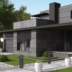 LED-gadelampe E368, grafitfarvet, aluminium, højde 60 cm