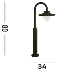 LED-gadelampe Texas, IP54, grafitfarvet, højde 80 cm