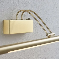 LED-gallerilampe Mailine med kontakt, messing